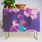 Vaporwave sky 3 / Circles / 80s / 90s / aesthetic Credenza Gallery Image 1