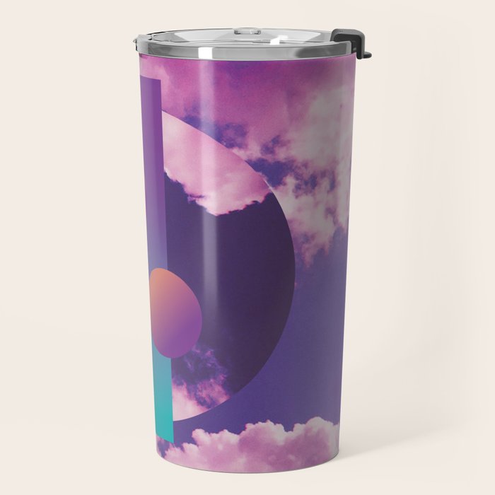 Vaporwave sky 3 / Circles / 80s / 90s / aesthetic Travel Mug Gallery Image 2