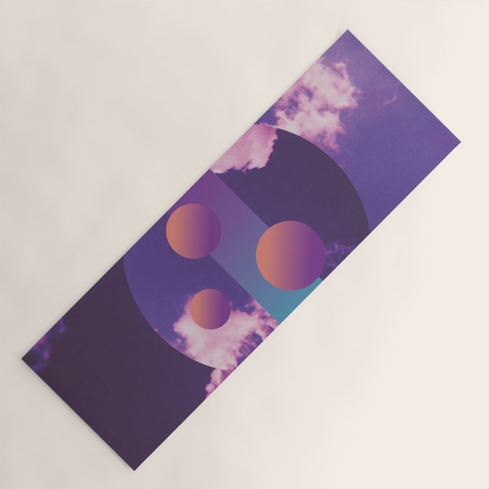 Vaporwave sky 3 / Circles / 80s / 90s / aesthetic Yoga Mat Gallery Image 1