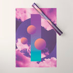 Vaporwave sky 3 / Circles / 80s / 90s / aesthetic Wrapping Paper Gallery Image 1