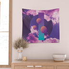 Vaporwave sky 3 / Circles / 80s / 90s / aesthetic Wall Tapestry Gallery Image 2