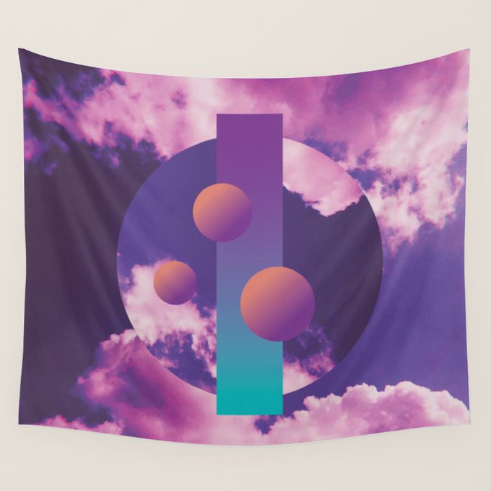 Vaporwave sky 3 / Circles / 80s / 90s / aesthetic Wall Tapestry Gallery Image 4