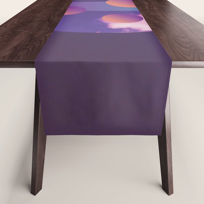 Vaporwave sky 3 / Circles / 80s / 90s / aesthetic Table Runner Gallery Image 1