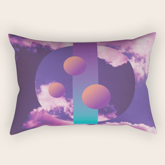 Vaporwave sky 3 / Circles / 80s / 90s / aesthetic Rectangular Pillow Gallery Image 1