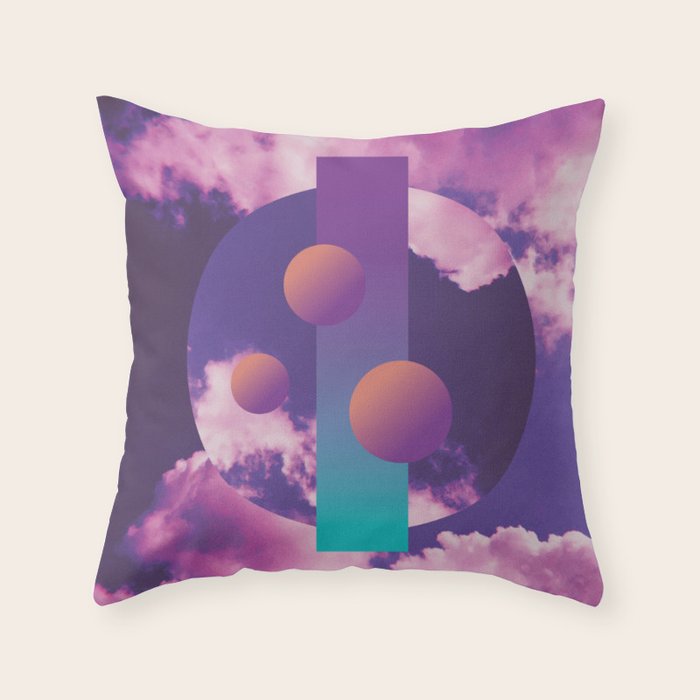 Vaporwave sky 3 / Circles / 80s / 90s / aesthetic Throw Pillow Gallery Image 6