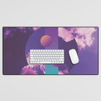 Vaporwave sky 3 / Circles / 80s / 90s / aesthetic Desk Mat Gallery Image 1