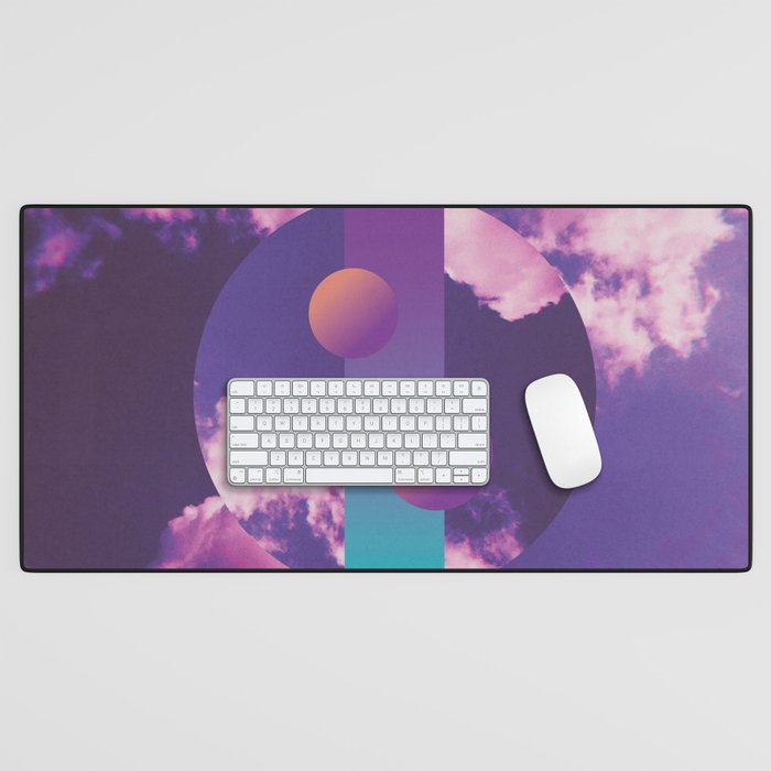 Vaporwave sky 3 / Circles / 80s / 90s / aesthetic Desk Mat Gallery Image 1