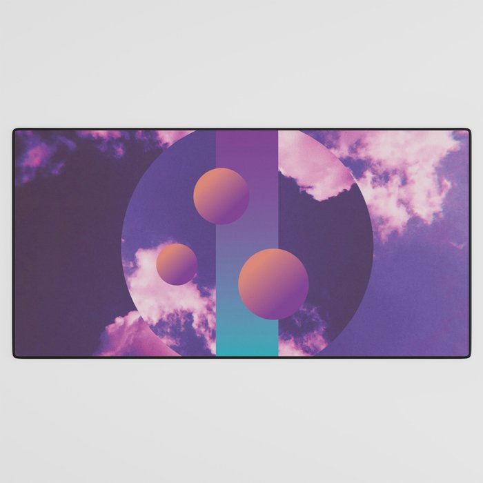 Vaporwave sky 3 / Circles / 80s / 90s / aesthetic Desk Mat Gallery Image 3
