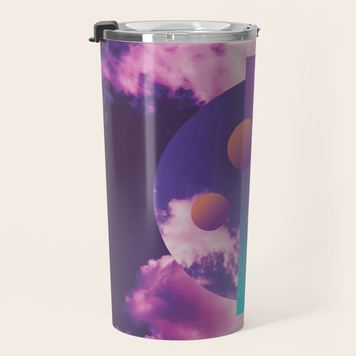 Vaporwave sky 3 / Circles / 80s / 90s / aesthetic Travel Mug Gallery Image 3