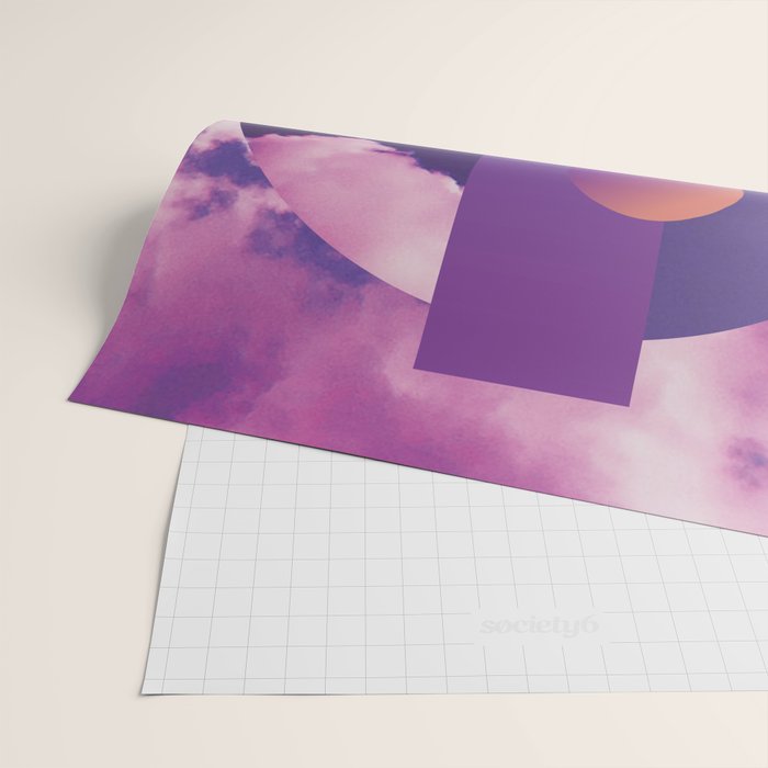 Vaporwave sky 3 / Circles / 80s / 90s / aesthetic Wrapping Paper Gallery Image 2
