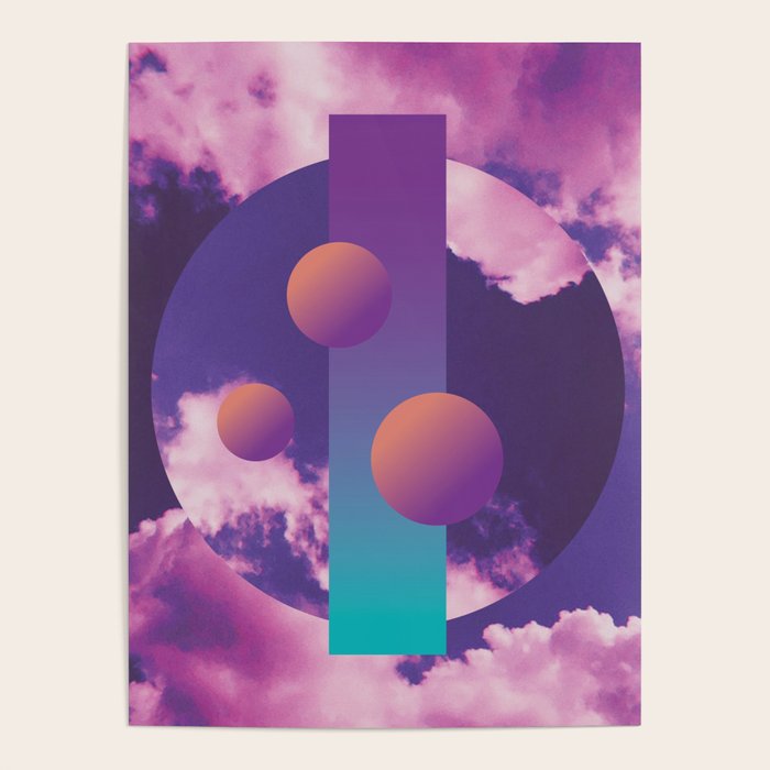 Vaporwave sky 3 / Circles / 80s / 90s / aesthetic Poster Gallery Image 4