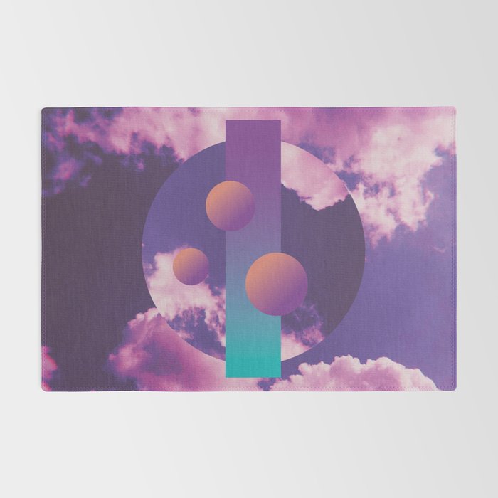 Vaporwave sky 3 / Circles / 80s / 90s / aesthetic Rug Gallery Image 2