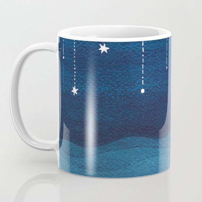 Falling stars, blue, sailboat, ocean Coffee Mug Gallery Image 3