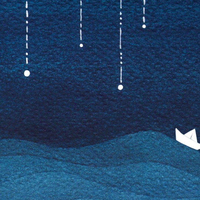 Falling stars, blue, sailboat, ocean Coffee Mug Gallery Image 2