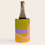 Retro Sunflower & Rainbow in Green & Pink Wine Chiller Gallery Image 2