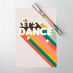 Let's Dance - retro rainbow typography Wrapping Paper Gallery Image 1
