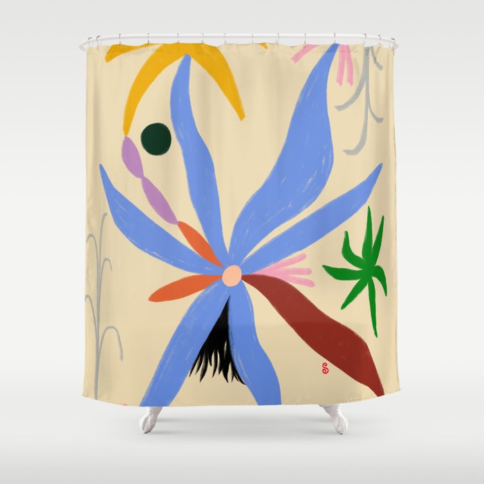 FLOWERS IN MY HEAD Shower Curtain Gallery Image 1