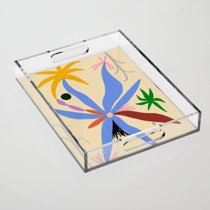 FLOWERS IN MY HEAD Acrylic Tray Gallery Image 1