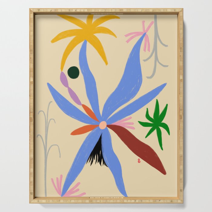 FLOWERS IN MY HEAD Serving Tray Gallery Image 1