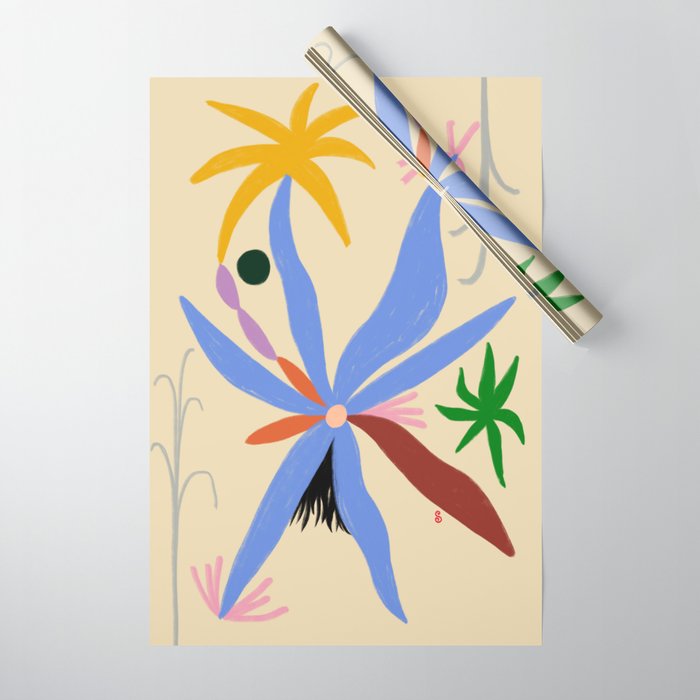 FLOWERS IN MY HEAD Wrapping Paper Gallery Image 1