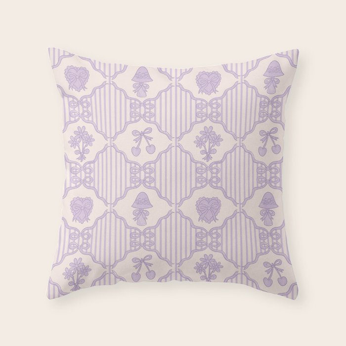 Eloise Print in Lavender Throw Pillow Gallery Image 6