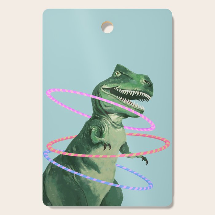 T-Rex the Hula Dancer in Green Cutting Board Gallery Image 1