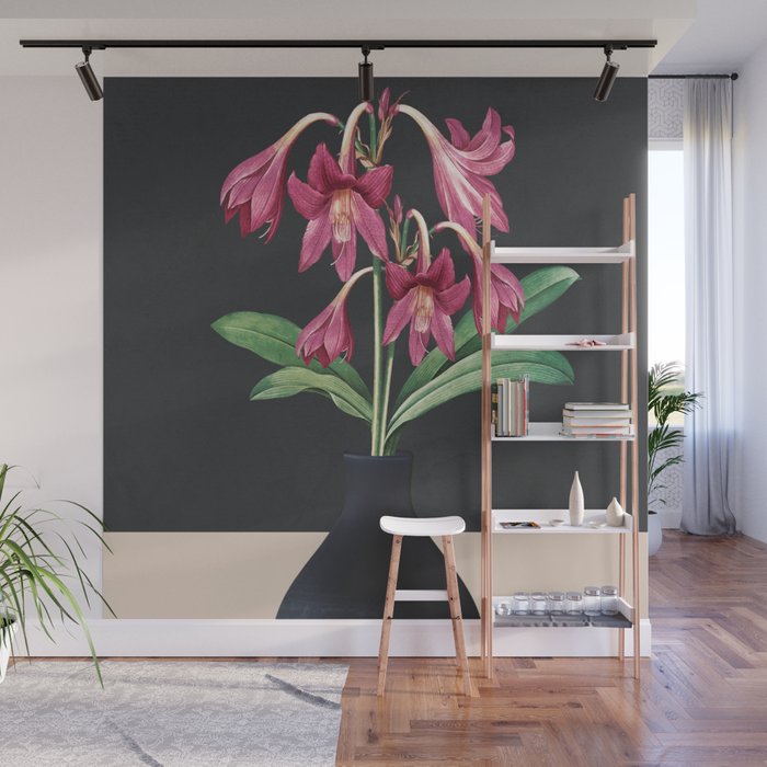 Flowers in Black Vase 3 Wall Mural Gallery Image 1