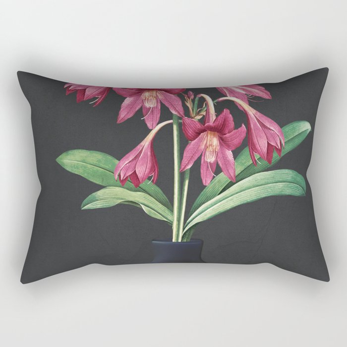 Flowers in Black Vase 3 Rectangular Pillow Gallery Image 2