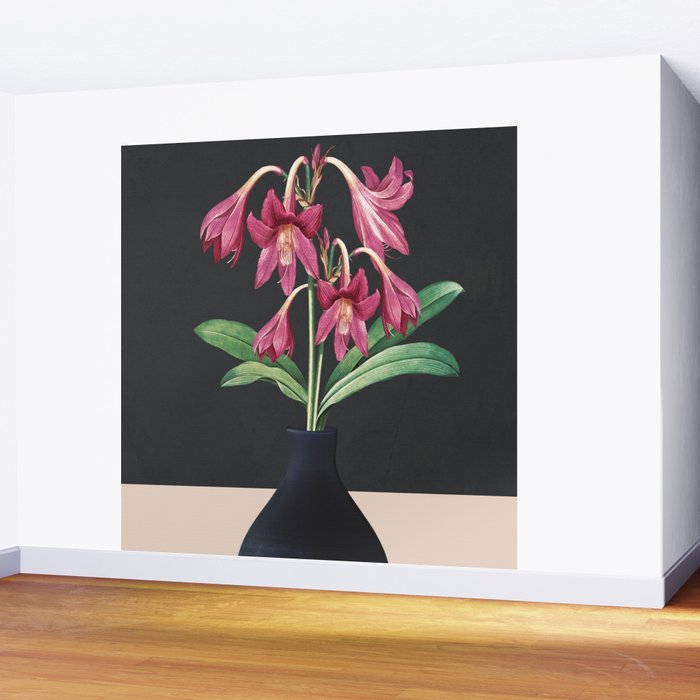 Flowers in Black Vase 3 Wall Mural Gallery Image 2