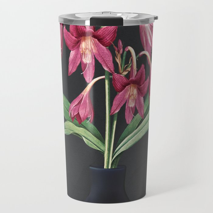 Flowers in Black Vase 3 Travel Mug Gallery Image 1
