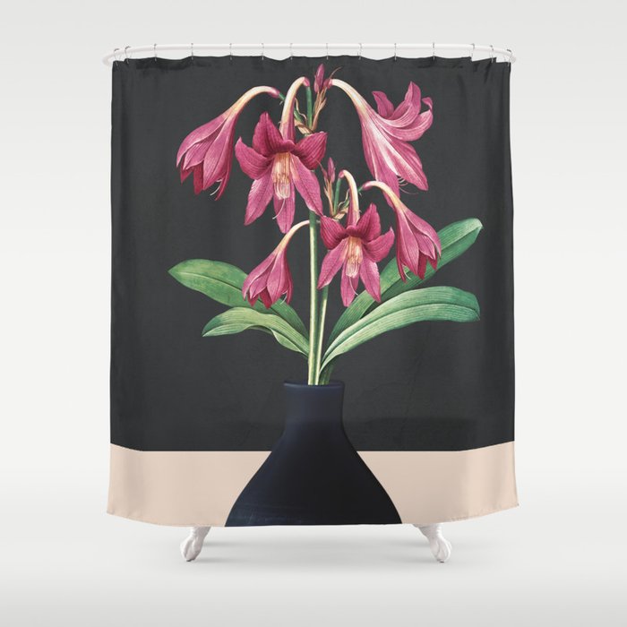 Flowers in Black Vase 3 Shower Curtain Gallery Image 1