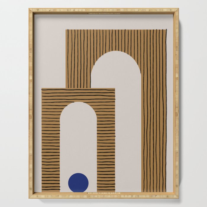 Blue Circle #3 Serving Tray Gallery Image 1
