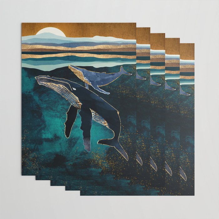 Moonlit Whales Wrapping Paper Gallery Image 3
