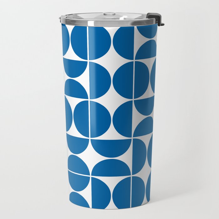 Mid Century Modern Geometric 04 Electric Blue Travel Mug Gallery Image 2