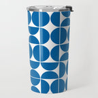 Mid Century Modern Geometric 04 Electric Blue Travel Mug Gallery Image 2