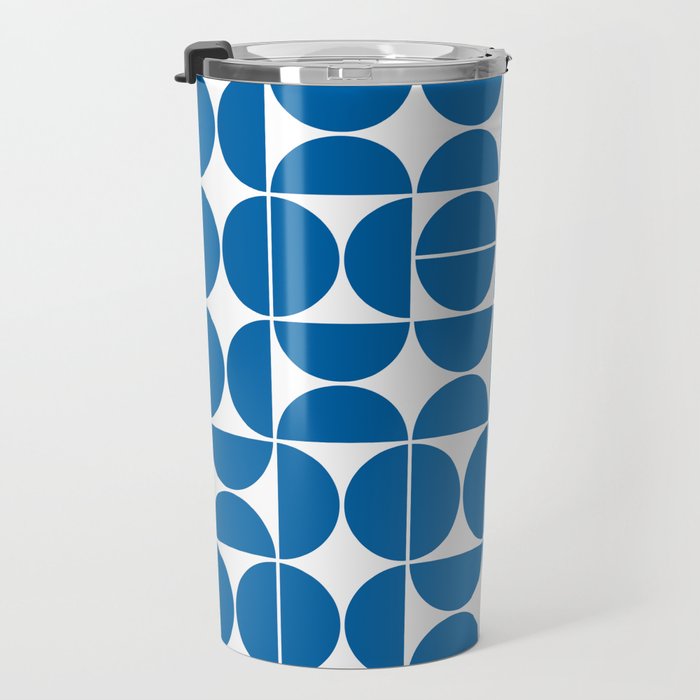 Mid Century Modern Geometric 04 Electric Blue Travel Mug Gallery Image 3