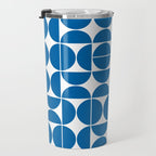 Mid Century Modern Geometric 04 Electric Blue Travel Mug Gallery Image 3