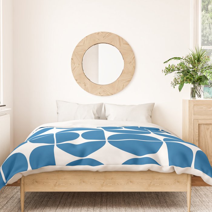 Mid Century Modern Geometric 04 Electric Blue Duvet Cover Gallery Image 3