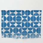 Mid Century Modern Geometric 04 Electric Blue Wall Hanging Gallery Image 1