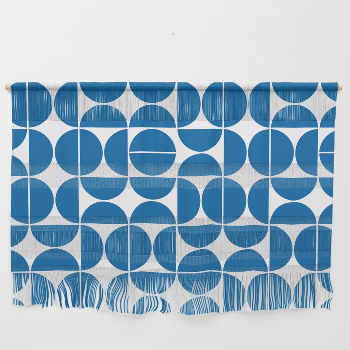 Mid Century Modern Geometric 04 Electric Blue Wall Hanging Gallery Image 1