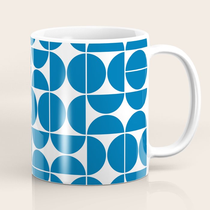 Mid Century Modern Geometric 04 Electric Blue Coffee Mug Gallery Image 1