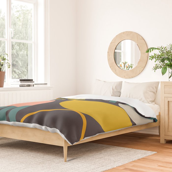 mid century bauhaus geometry abstract 2020 Duvet Cover Gallery Image 2