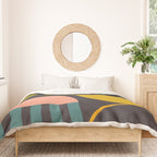 mid century bauhaus geometry abstract 2020 Duvet Cover Gallery Image 3