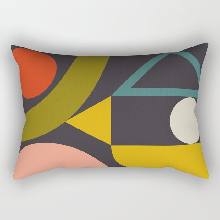 mid century bauhaus geometry abstract 2020 Rectangular Pillow Gallery Image 1
