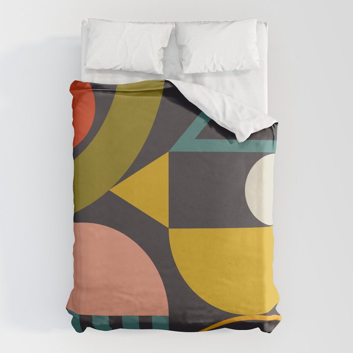 mid century bauhaus geometry abstract 2020 Duvet Cover Gallery Image 6
