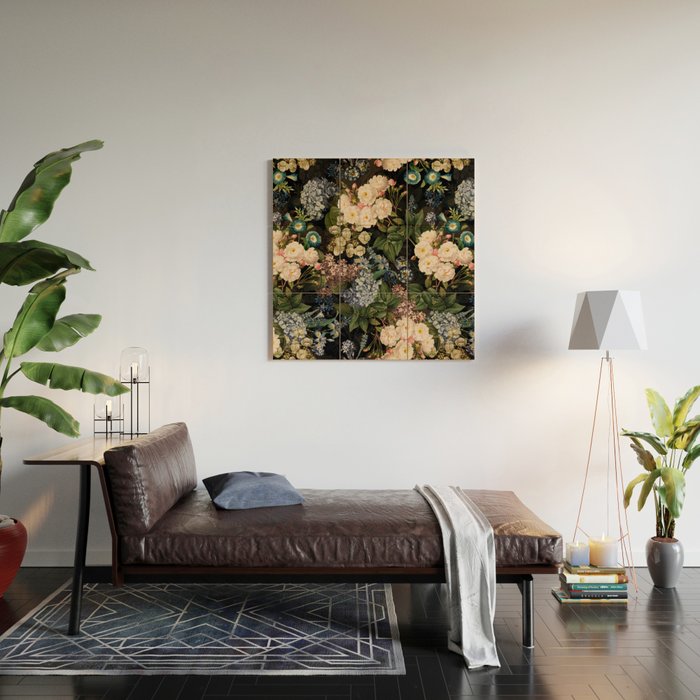 Mystic Vintage Midnight Rose Garden Wood Wall Art Gallery Image 2