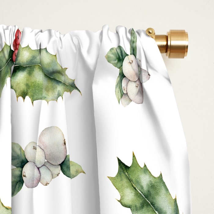 Christmas Holly Window Curtain Gallery Image 2