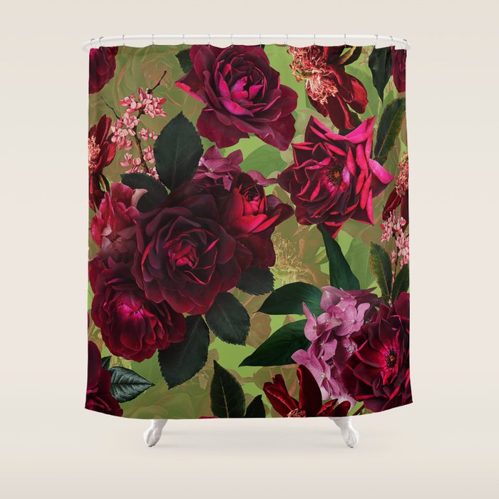 Vintage & Shabby Chic - Botanical Roses Summer Garden   Shower Curtain Gallery Image 1
