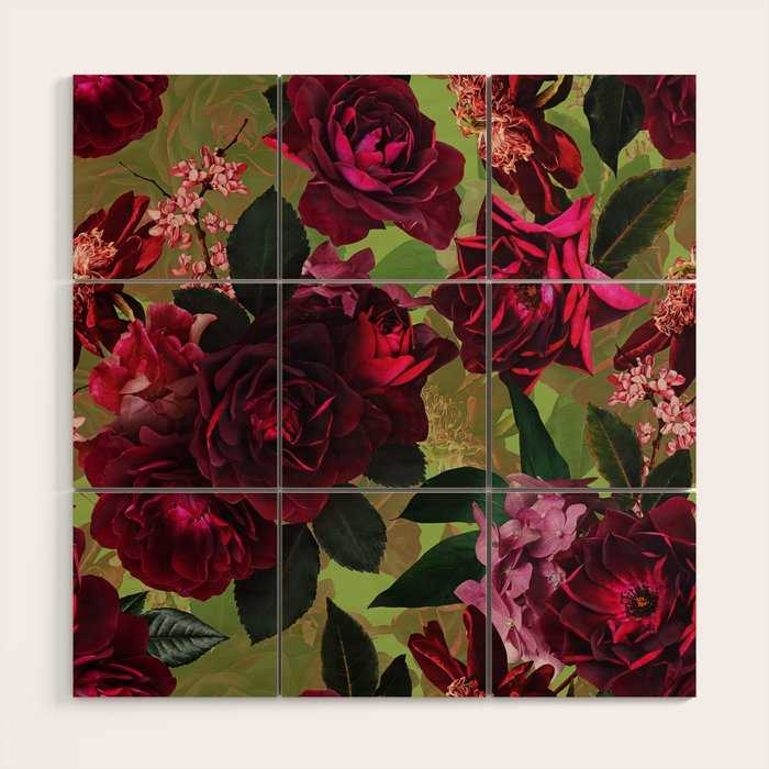 Vintage & Shabby Chic - Botanical Roses Summer Garden   Wood Wall Art Gallery Image 1