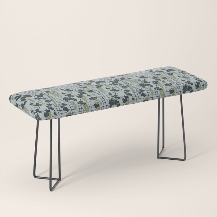 Blue floral with checks Bench Gallery Image 1